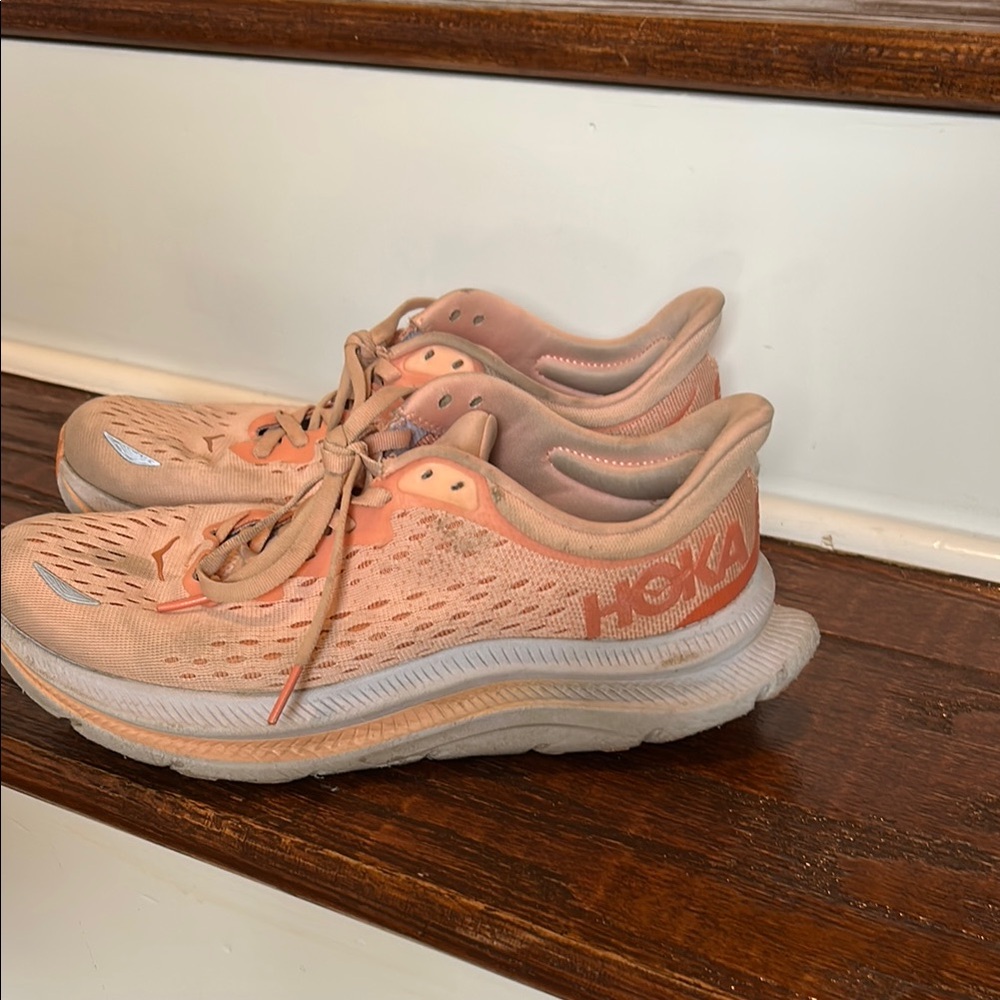 Hoka Orange Athletic Shoes with Breathable Mesh